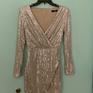 Silver Sparkly Mini Homecoming Dress